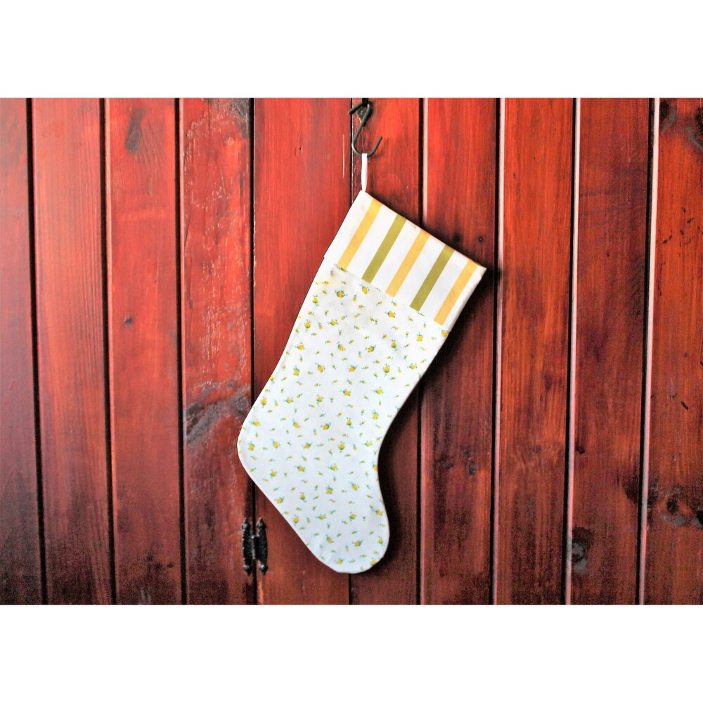 Upcycled Floral Christmas Stocking